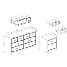 South Shore Versa 6 - Drawer Dresser and 2 - Drawer Nightstand, Weathered Oak