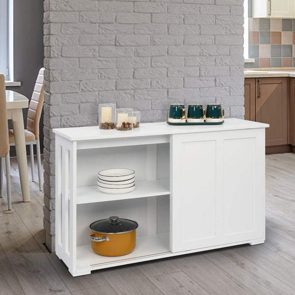Ktaxon Storage Sideboard Buffet Cabinet, with 2 Sliding Doors Wine Shelf White