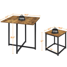 Alden Design 5pcs Industrial Dining Set for Home, Rustic Brown