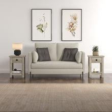 Addison Farmhouse 1 Drawer Nightstand, Set of 2, Driftwood Gray