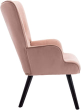 Dolonm Velvet Accent Chair Modern Tufted Button Wingback Vanity Chair with Arms Upholstered Tall Back Desk Chair with Solid Wood Legs for Living Room Bedroom Waiting Room(Teal)