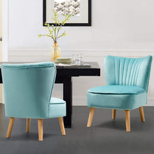 Giantex Velvet Accent Chair, Upholstered Modern Sofa Chair w/Wood Legs, Thickly Padded, Small Armless Wingback Club Chairs for Living Room Bedroom Furniture