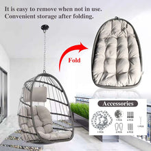 Radiata Foldable Wicker Rattan Hanging Egg Chair with Stand