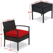 MOOWIND Balcony Furniture Front Porch Bistro,Conversation Set Rattan Wicker