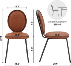 Caster Velvet Gilding Kitchen Dining Chairs Set of 2,Modern Industrial Upholstered Mid Century Metal Dining Chair for Dining Room Chairs Wood Round Back Dining Chair Indoor Small Place White ,18