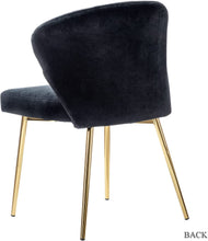 HULALA HOME Velvet Modern Small Armless Accent Chair with Gold Metal Legs, -Yellow
