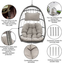 Radiata Foldable Wicker Rattan Hanging Egg Chair with Stand