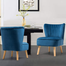 Giantex Velvet Accent Chair, Upholstered Modern Sofa Chair w/Wood Legs, Thickly Padded, Small Armless Wingback Club Chairs for Living Room Bedroom Furniture