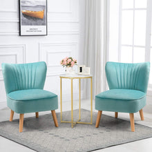 Giantex Velvet Accent Chair, Upholstered Modern Sofa Chair w/Wood Legs, Thickly Padded, Small Armless Wingback Club Chairs for Living Room Bedroom Furniture