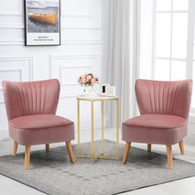 Giantex Velvet Accent Chair, Upholstered Modern Sofa Chair w/Wood Legs, Thickly Padded, Small Armless Wingback Club Chairs for Living Room Bedroom Furniture