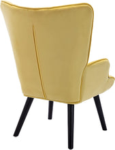 Dolonm Velvet Accent Chair Modern Tufted Button Wingback Vanity Chair with Arms Upholstered Tall Back Desk Chair with Solid Wood Legs for Living Room Bedroom Waiting Room(Teal)