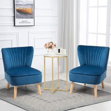 Giantex Velvet Accent Chair, Upholstered Modern Sofa Chair w/Wood Legs, Thickly Padded, Small Armless Wingback Club Chairs for Living Room Bedroom Furniture