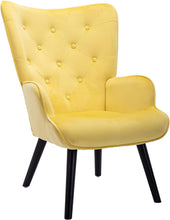 Dolonm Velvet Accent Chair Modern Tufted Button Wingback Vanity Chair with Arms Upholstered Tall Back Desk Chair with Solid Wood Legs for Living Room Bedroom Waiting Room(Teal)