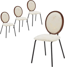 Caster Velvet Gilding Kitchen Dining Chairs Set of 2,Modern Industrial Upholstered Mid Century Metal Dining Chair for Dining Room Chairs Wood Round Back Dining Chair Indoor Small Place White ,18