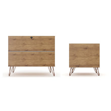Manhattan Comfort Rockefeller 3 Drawer Dresser and 2 Drawer Nightstand