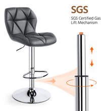 Alden Design Modern Adjustable Faux Leather Swivel Bar Stool Armless, 2pcs, Gray