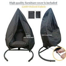 Wicker Swing Egg Chair,UV Resistant Cushion with Steel Stand, Hand Made Wicker Rattan Chair, 350LBS Capacity