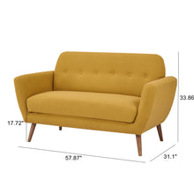 A&D Home Oakland Loveseat Sofa, Mustard