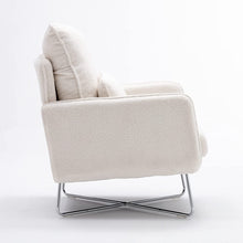 Merax Espresso Modern Comfortable Upholstered Accent Chair with Lumbar Cushion,Teddy Velvet Reading Armchair