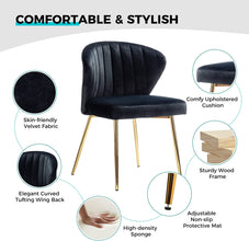 HULALA HOME Velvet Modern Small Armless Accent Chair with Gold Metal Legs, -Yellow