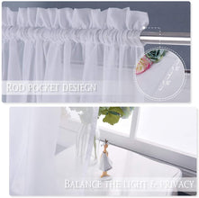 NICETOWN White 84 Inch Long, Extra Wide Sheer Voile Window Curtains Panel