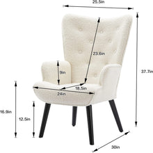 Dolonm Velvet Accent Chair Modern Tufted Button Wingback Vanity Chair with Arms Upholstered Tall Back Desk Chair with Solid Wood Legs for Living Room Bedroom Waiting Room(Teal)