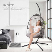Radiata Foldable Wicker Rattan Hanging Egg Chair with Stand