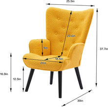 Dolonm Velvet Accent Chair Modern Tufted Button Wingback Vanity Chair with Arms Upholstered Tall Back Desk Chair with Solid Wood Legs for Living Room Bedroom Waiting Room(Teal)