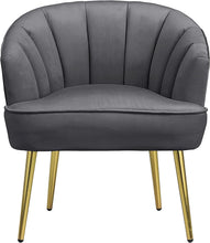 Morden Fort Velvet Barrel Club Chair Accent Armchair with Golden Legs , White