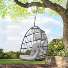 Radiata Foldable Wicker Rattan Hanging Egg Chair with Stand