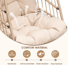 Radiata Foldable Wicker Rattan Hanging Egg Chair with Stand