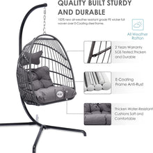 Radiata Foldable Wicker Rattan Hanging Egg Chair with Stand