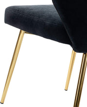 HULALA HOME Velvet Modern Small Armless Accent Chair with Gold Metal Legs, -Yellow