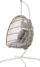 Walker Edison Carmel Modern Rattan Hanging Egg Swing Chair