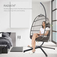 Radiata Foldable Wicker Rattan Hanging Egg Chair with Stand