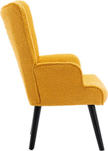 Dolonm Velvet Accent Chair Modern Tufted Button Wingback Vanity Chair with Arms Upholstered Tall Back Desk Chair with Solid Wood Legs for Living Room Bedroom Waiting Room(Teal)