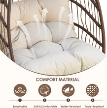Radiata Foldable Wicker Rattan Hanging Egg Chair with Stand