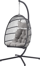 Walker Edison Carmel Modern Rattan Hanging Egg Swing Chair