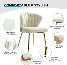 HULALA HOME Velvet Modern Small Armless Accent Chair with Gold Metal Legs, -Yellow