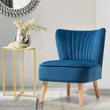 Giantex Velvet Accent Chair, Upholstered Modern Sofa Chair w/Wood Legs, Thickly Padded, Small Armless Wingback Club Chairs for Living Room Bedroom Furniture
