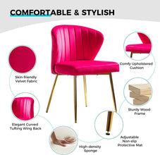 HULALA HOME Velvet Modern Small Armless Accent Chair with Gold Metal Legs, -Yellow