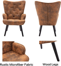 Dolonm Velvet Accent Chair Modern Tufted Button Wingback Vanity Chair with Arms Upholstered Tall Back Desk Chair with Solid Wood Legs for Living Room Bedroom Waiting Room(Teal)