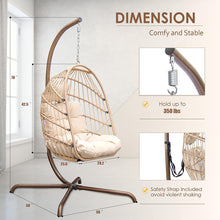 Radiata Foldable Wicker Rattan Hanging Egg Chair with Stand