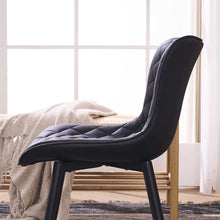 Kidol & Shellder Dining Chairs Set of 2 Black Living Room Chairs PU Upholstered Desk Chair,Loads Up to 300lbs,3 Mins Quick Assembly