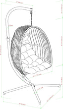 Walker Edison Carmel Modern Rattan Hanging Egg Swing Chair