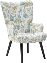 Dolonm Velvet Accent Chair Modern Tufted Button Wingback Vanity Chair with Arms Upholstered Tall Back Desk Chair with Solid Wood Legs for Living Room Bedroom Waiting Room(Teal)