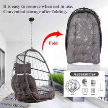 Radiata Foldable Wicker Rattan Hanging Egg Chair with Stand