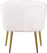 Morden Fort Velvet Barrel Club Chair Accent Armchair with Golden Legs , White