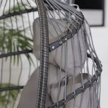 Walker Edison Carmel Modern Rattan Hanging Egg Swing Chair