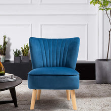 Giantex Velvet Accent Chair, Upholstered Modern Sofa Chair w/Wood Legs, Thickly Padded, Small Armless Wingback Club Chairs for Living Room Bedroom Furniture